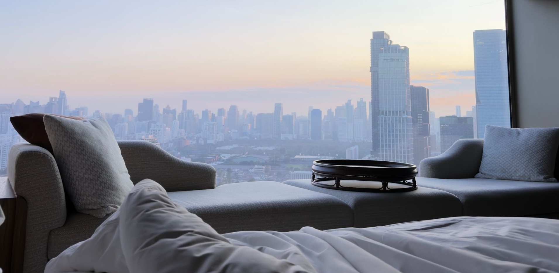 Bangkok cityscape from the room